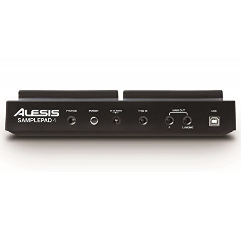 Alesis 샘플 패드 4 | 속도 감지 패드 4개, 드럼 사운드 25개, SD/SDHC 카드 슬롯을 갖춘 소형 타악기 및 샘플 트리거링 악기, 검정색