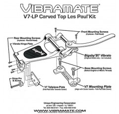 Vibramate V7-LP Les Paul 어댑터 장착 키트, Bigsby B7용, 알루미늄