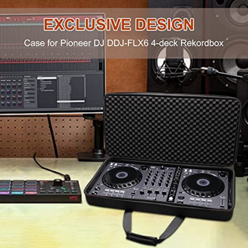 Pioneer DJ DDJ-FLX6 4데크 Rekordbox 및 Serato DJ 컨트롤러용 LTGEM 케이스 - 여행용