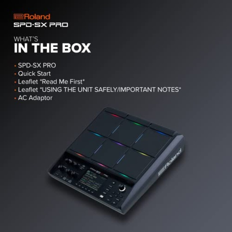 Roland SPD-SX PRO 플래그십 샘플링 드러머 및 기타 뮤지션 | 9개의 재생 표면, 8개의 외부 트리거 입력, 컬러 디스플레이, 사용자 정의 가능한 패드 LED, 온보드 FX 등