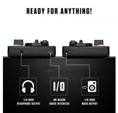 Numark DJ2GO2 터치 – 믹서/크로스페이더, 오디오 인터페이스 및 터치 용량성 조그 휠을 갖춘 Serato DJ용 컴팩트 2 데크 USB DJ 컨트롤러