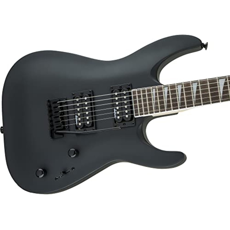 Jackson Dinky Arch Top JS22 DKA 일렉트릭 기타 번들(10피트 펜더 악기 케이블, 기타 스트랩, 펜더 튜너, 픽 및 오스틴 바자 교육용 DVD 포함) - 새틴 블랙