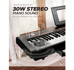 Starfavor SP-150W 디지털 피아노, 해머 액션이 포함된 88건반 가중 키보드, 2x30W 스피커, 200리듬, 238톤, 전자 피아노 키보드 트리플 페달이 포함된 88건반, 나뭇결 패턴, MIDI/USB