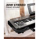 Starfavor SP-150W 디지털 피아노, 해머 액션이 포함된 88건반 가중 키보드, 2x30W 스피커, 200리듬, 238톤, 전자 피아노 키보드 트리플 페달이 포함된 88건반, 나뭇결 패턴, MIDI/USB
