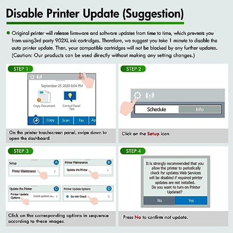 902XL 잉크 카트리지 콤보 팩 HP OfficeJet Pro 6978 6968 6962 6958 6975 6970 6960 6954 6950 시리즈 프린터용 HP 902XL 902 XL 잉크 호환 대용량(검은색 청록색, 마젠타색 노란색, 4팩)