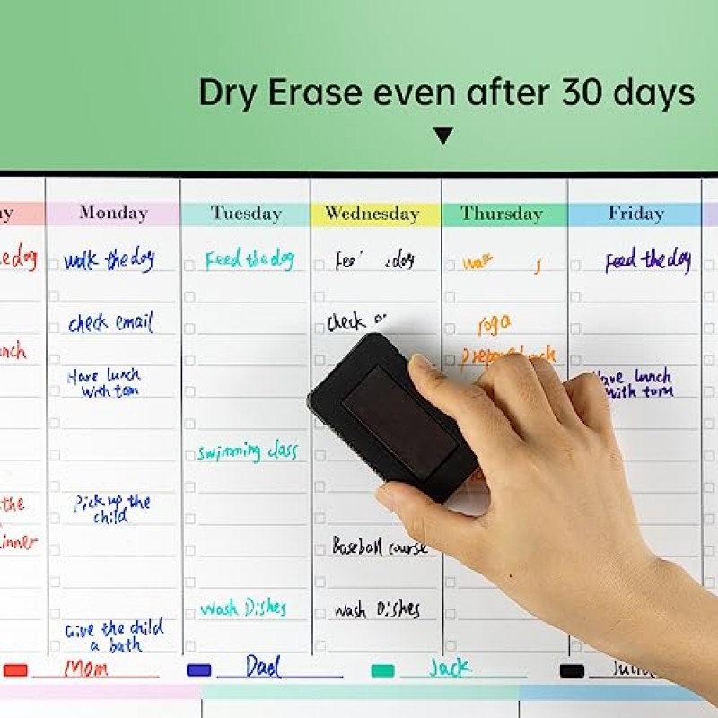 MCCORL 자석 건조 지우기 주간 플래너 냉장고용 화이트보드 달력, 일정표, 가족을 위한 해야 할 일 및 집안일 목록 16.5