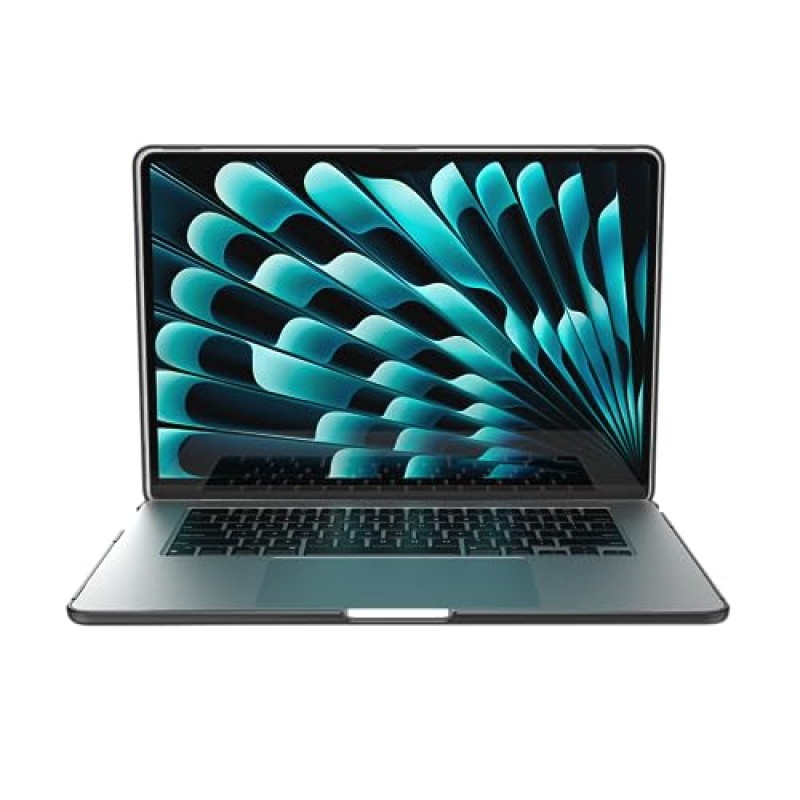 Speck SmartShell MacBook Air 15인치(2023) 케이스 - 초박형 긁힘 방지 하드쉘 케이스 - 흑요석/스웨터 그레이