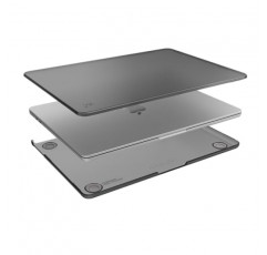 Speck SmartShell MacBook Air 15인치(2023) 케이스 - 초박형 긁힘 방지 하드쉘 케이스 - 흑요석/스웨터 그레이
