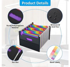 EOOUT 36 포켓 확장 파일 폴더, 레터 크기 천 가장자리 랩이 있는 아코디언 파일 주최자 보관 교사 사무실 및 학교 용품을 위한 초대형 용량