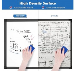 24 x 18 인치 화이트 보드 건식 지우기, 벽용 자기 건식 지우기 보드 화이트 보드, 알루미늄 프레임 교수형 화이트 보드 마커 보드 쓰기 보드 (검은색)