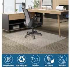 대형 사무실 카펫 의자 매트, 46인치 x 72인치 카펫 바닥용 책상 의자 매트, 롤링 의자용 쉬운 글라이드 바닥 보호대, 가정용, 사무실용 플라스틱 매트(직사각형)