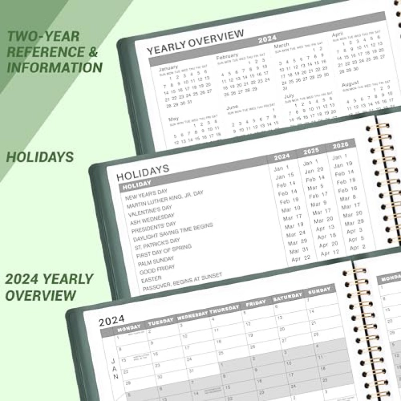 2024 주간 약속 책 - 2024년 1월부터 2024년 12월까지의 일일 시간별 플래너 2024, 8.4