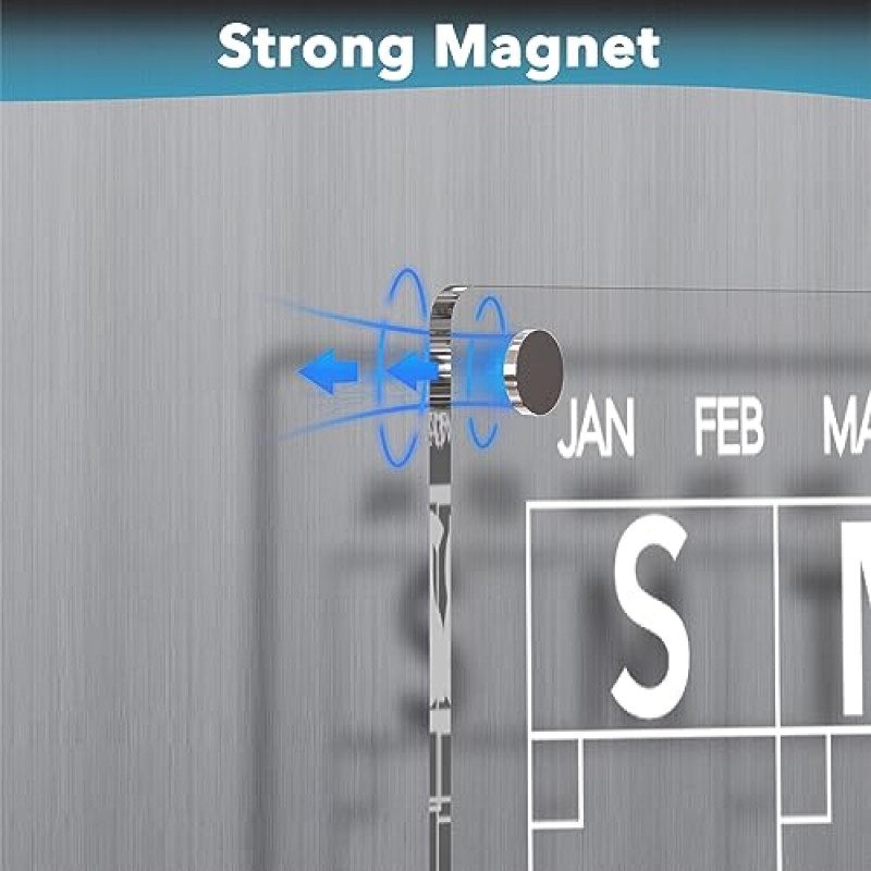 주방 냉장고용 Neatsure 아크릴 마그네틱 메뉴 보드, 냉장고용 주간 식사 계획표 지우기 건조 지우기 보드 달력, 할 일/식료품/쇼핑 목록/잡일 차트/메모, 마커 8개 포함, 12