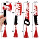 Tuitessine Blood Splatter Knife 할로윈 북마크 공포 소름 끼치는 범죄 도서 애호가를위한 아크릴 북 마커 할로윈 휴일 선물 아이디어, 4 개 세트