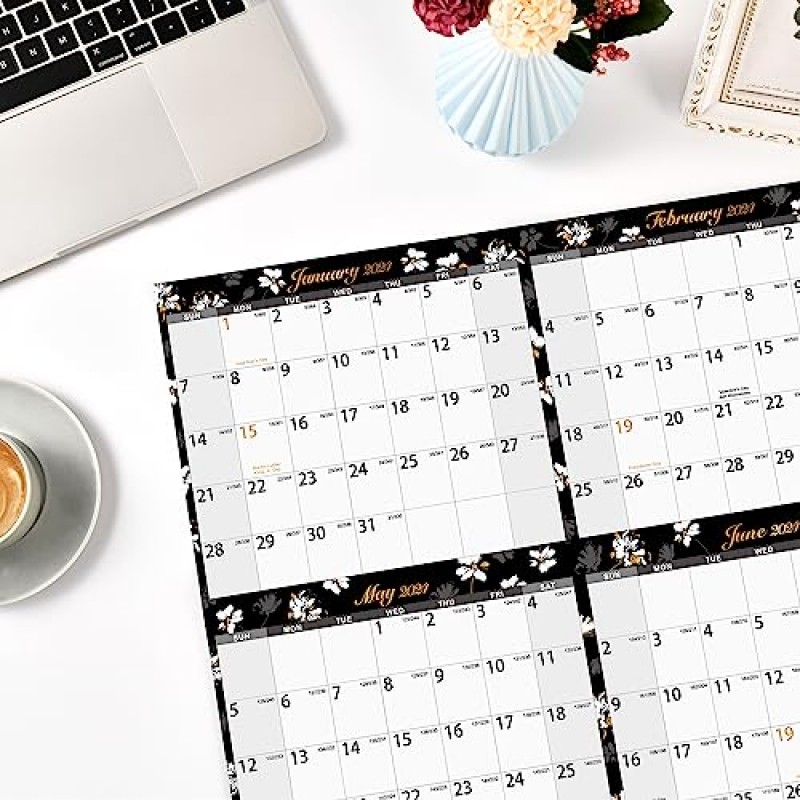 Dry Erase Calendar 2024 - 2024년 1월 - 2024년 12월, 34.8' × 22.8' 연간 벽 달력, 지울 수 있는 벽 달력 2024, 벽용 Dry Erase 달력, 양면 수평 양면 가능