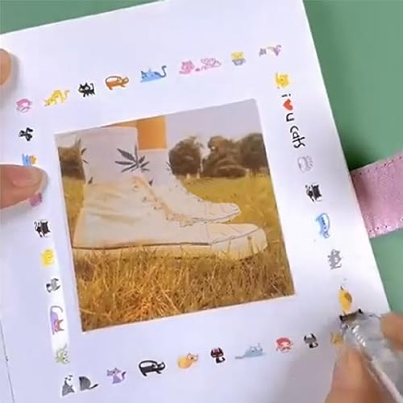 TICURA 2023 새로운 귀여운 프레스 유형 장식 펜 새로운 수정 테이프, DIY 만화 패턴 장식 테이프 Scrapbooking 인사말 카드 편지 일기 편지지 학교 용품(6PCS)