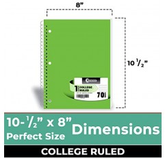 Rosmonde 나선형 노트, 12팩, 1주제, College Ruled, 70매, 8 x 10-1/2