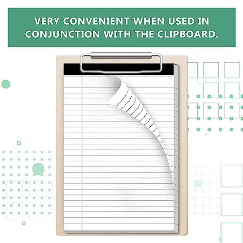 법적 패드 5×8인치 메모장, 12팩 노트 패드 대학 괘선 업무용 천공 메모 패드 매일 메모 작성 목록, 줄이 있는 쓰기 패드 메모 리필 사무실 홈 스쿨용 메모장, 30매/패드
