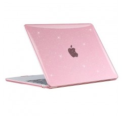 EooCoo 글리터 하드 케이스 MacBook Air 13인치 케이스와 호환 가능 2022 2021-2018 M1 A2337 A2179 A1932 Retina 디스플레이 터치 ID 포함, 케이스 + TPU 키보드 커버 + 스크린 프로텍터, 스파클링 핑크