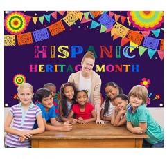 히스패닉 유산의 달 배경 배너 축하 라틴 아메리카 유산 휴일 포스터 배너 스페인어 교실 장식, 가정 및 파티 이벤트를 위한 히스패닉 유산의 달 장식 멀티 컬러