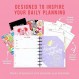 Happy Planner 디즈니 디스크 바인딩 12개월 플래너, 2024년 1월~2024년 12월 일일, 주간, 월간 플래너, 클래식 크기, 가로 레이아웃, 행복한 얼굴 테마, 7인치 x 9 1/4인치