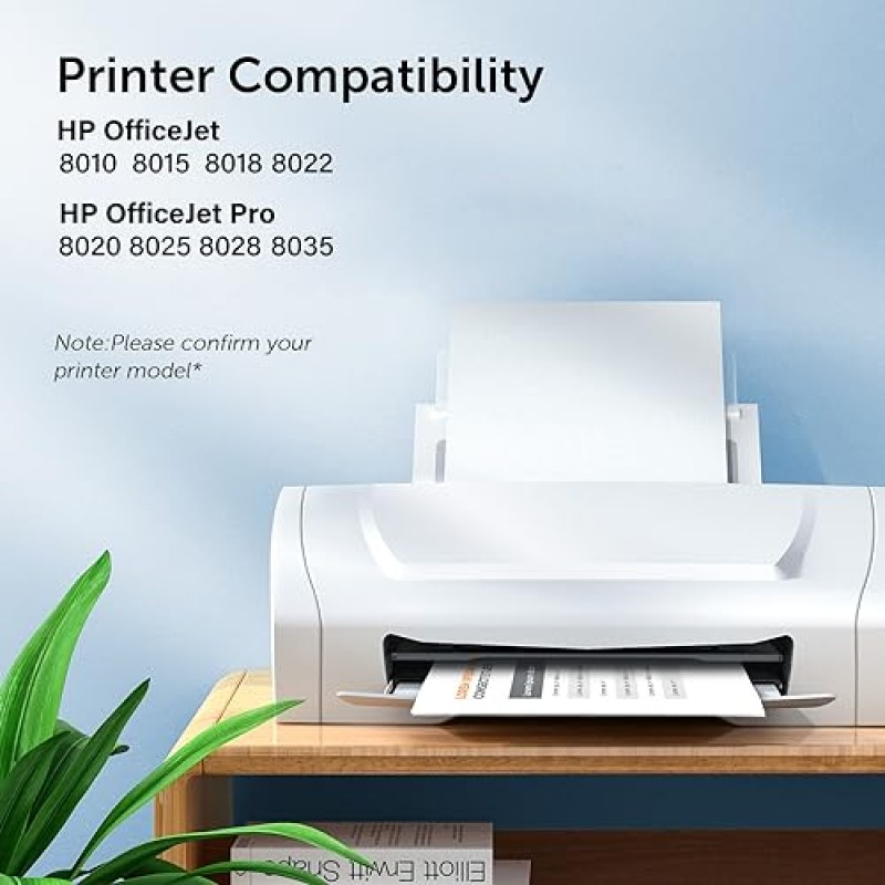 910XL 잉크 카트리지 콤보 팩 HP 910 XL 호환 HP OfficeJet 8010 8015 8018 8022 OfficeJet Pro 8020 8025 8028 8035(검정색, 청록색, 자홍색, 노란색, 4팩)