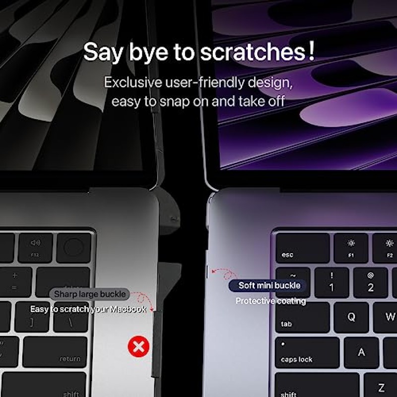 MacBook Air 15인치 케이스 M2 2023과 호환되는 Soonjet [공식 색상 100% 일치] [울트라 씬 아머] 노트북 모델 A2941용 보호용 하드 쉘 매트 커버(매트 클리어)