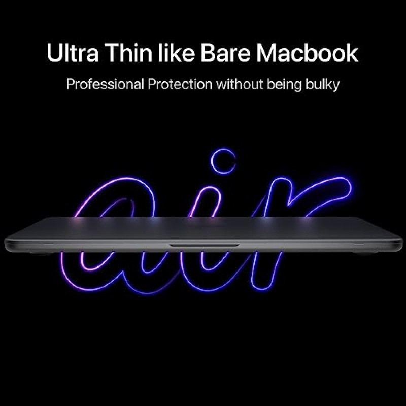 MacBook Air 15인치 케이스 M2 2023과 호환되는 Soonjet [공식 색상 100% 일치] [울트라 씬 아머] 노트북 모델 A2941용 보호용 하드 쉘 매트 커버(매트 클리어)
