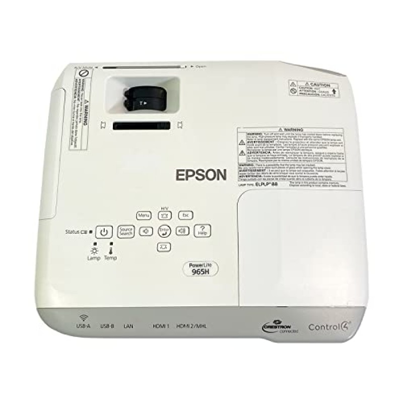 Epson PowerLite 965H 3LCD 프로젝터 3500 ANSI 회의실 HDMI USB, 번들: 리모컨, HDMI 케이블, 전원 케이블