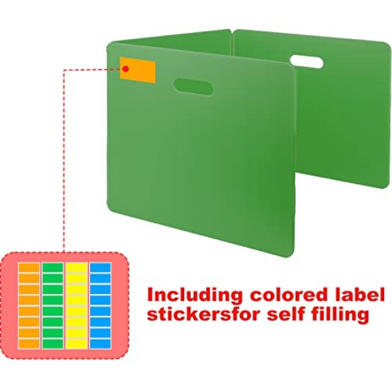 학생을 위한 16팩 책상 칸막이 교실 개인 정보 보호 보드 보드 방수 플라스틱 책상 개인 정보 보호 패널 휴대용 학습 삼중 칸막이(32개 라벨 포함) - 학교 위원회 첫날