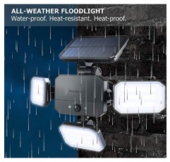 Bell+Howell 생체 공학 투광 조명 오리지널, 태양열 조명 실외 방수 - 50% 더 밝음 108 COB-LED 동작 센서 포함 180° 회전, TV에서 볼 수 있는 정원, 잔디밭 및 파티오용 조정 가능한 패널
