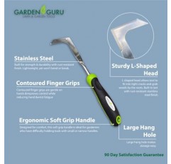 인체공학적 손잡이가 있는 Garden Guru 파티오 균열 제초기 도구 - 파티오 보도 진입로 균열용 스테인레스 스틸 잡초 풀러 | 녹 방지