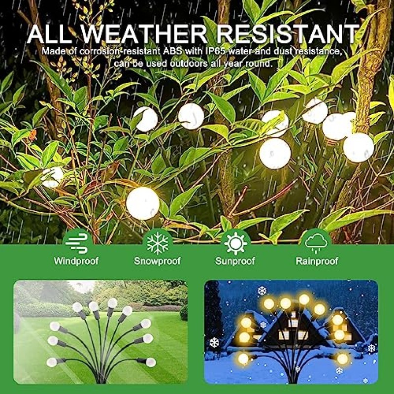 YShengMian 태양 반딧불 조명, 4 팩 40 Led 태양 야외 방수 자동 온/오프 반딧불 정원 조명 태양 야외, 파티오 잔디 정원 마당 통로에 대 한 태양 정원 반딧불 조명