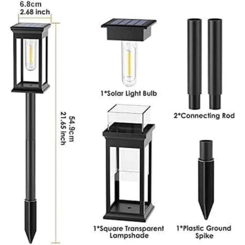 SOLARBABY 태양열 야외 조명 통로, 6 팩 태양열 조명 야외 방수, 더 밝은 통로 빛 태양열 전원 조명 마당 경로 잔디 산책로 정원 할로윈 장식 조경 조명