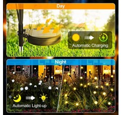 SZMiNiLED 반딧불 조명 태양열 야외, 태양광 정원 조명 야외 방수 4 팩 8 LED 흔들리는 야외 조명 통로, 마당, 파티오 장식용 태양광 발전