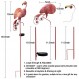 태양열 조명 야외 장식 정원 장식 플라밍고 통로 스테이크 금속 조명, 방수 따뜻한 흰색 LED 조명 정원, 뒤뜰, 잔디밭, 통로, 파티오 액세서리 선물 생일 선물