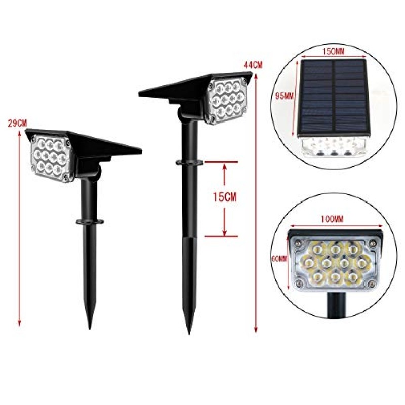 T-SUNUS 태양광 조명 야외 녹색 20 LED 태양광 스포트 조명 태양광 경관 조명 2 in 1 태양광 발전 정원 조명 마당 베란다 파티오 4 팩