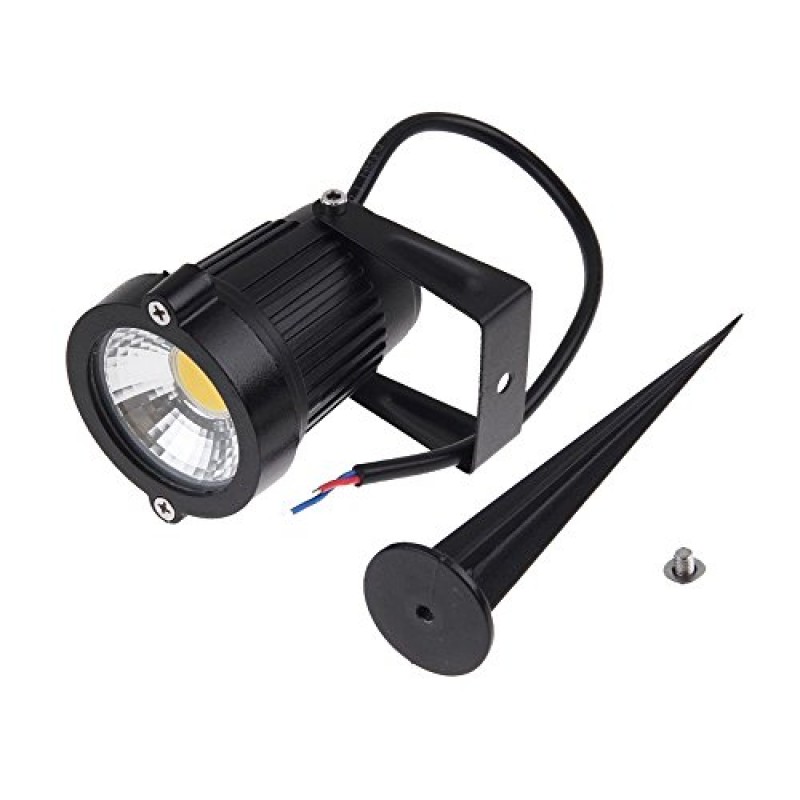 Youngine 12V 야외 LED 잔디 조명 램프 조경 스포트라이트 5W COB 정원 파티오 벽 마당 경로 스파이크 스탠드가 있는 장식 조명, 2개 팩(따뜻한 흰색), 플러그 없음