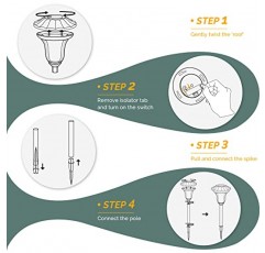 SUNCKET 태양광 조명 야외 방수, 8 팩 슈퍼 밝은 태양광 정원 조명, 태양열 전원 야외 통로 정원 조명, 자동 온/오프 마당 조경 통로 잔디밭을 위한 야외 태양광 조명