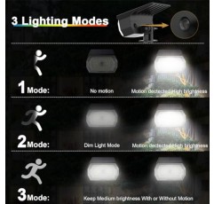 태양열 스폿 조명 실외 모션 센서, [8팩/IP68 방수/3가지 모드] 밝은 태양열 풍경 스포트라이트, 정원 마당 통로 진입로 벽 산책로용 태양광 발전 외부 조명(시원한 흰색)