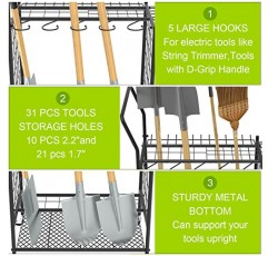차고용 VyGrow 정원 도구 정리함 최대 77개 도구를 위한 5 in 1 정원 도구 랙, 차고 정리함, 도구 정리함 및 보관함, 차고, 창고, 실외용 정원 도구 홀더