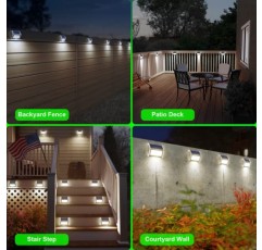 JSOT 태양광 실외 조명, 12 팩 태양광 울타리 조명, 데크 조명, 정원 뒷마당 파티오 야드 계단 단계 벽 난간 포스트, 멋진 빛을 위한 태양열 전원 방수 외부 조명