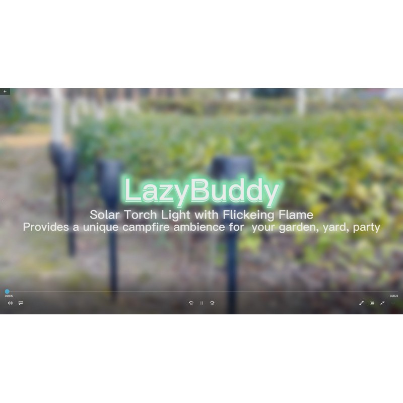 외부용 LazyBuddy 태양광 조명, 깜박이는 불꽃이 있는 8팩 태양광 토치 조명, 대형 태양열 구동 티키 횃불 정원, 통로, 잔디밭용 야외 조경 장식 화재 조명