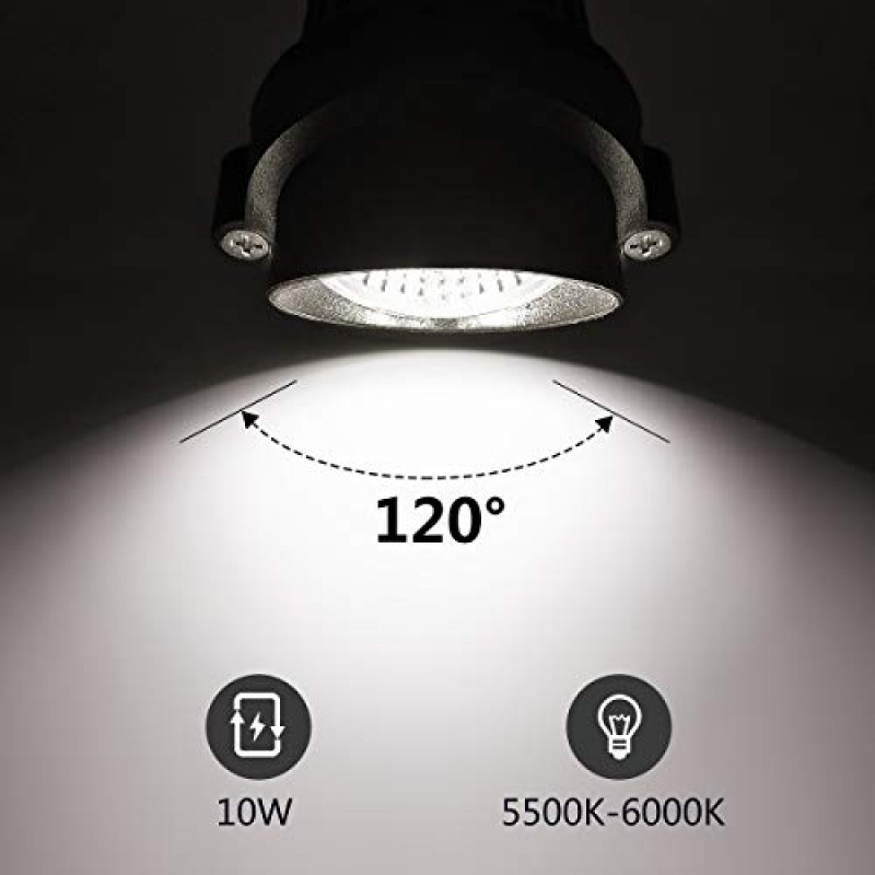 ZUCKEO 저전압 조경 조명 커넥터가 있는 LED 조경 조명, 10W 12V 24V 야외 스포트라이트 방수 정원 홍수 통로 마당 조명 1000LM 주백색 조명(커넥터 포함 10팩)