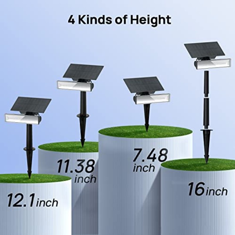 Consciot 태양열 스팟 조명 야외, 54 LED 태양 할로윈 조명 7 다색 변경, 태양열 조명 야외 방수 IP67, 태양열 스포트라이트 마당 정원 풍경용 야외 조명, 6 팩