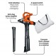 BLACK+DECKER 3-in-1 낙엽 송풍기, 낙엽 청소기 및 멀칭기, 최대 230MPH, 12Amp, 유선 전기(BV3600)