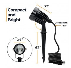 할로윈 스포트 라이트 야외, 5W AC 120V RGB 컬러 조경 조명 원격, LED 조경 조명 방수 야외 스포트 라이트 댄스 파티 마당 잔디 경로 나무 정원 장식(4팩)