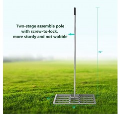 Polar Tangro 잔디 레벨링 레이크 30' x 10' - 72' 긴 스테인레스 스틸 손잡이가 있는 잔디 레벨러, 헤비 듀티 잔디 레벨링 도구 레벨 토양 지표면 쉽게, 정원 뒷마당 골프 잔디에 적합