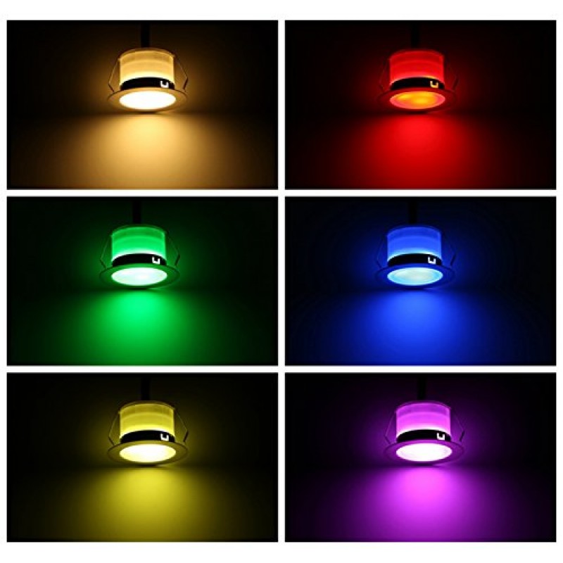 저전압 LED 데크 조명 키트 10개로 구성된 FVTLED 팩 RGB 및 따뜻한 흰색 스테인레스 스틸 방수 야외 조경 정원 마당 파티오 단계 장식 램프 LED 지상 조명(10개, RGBW)