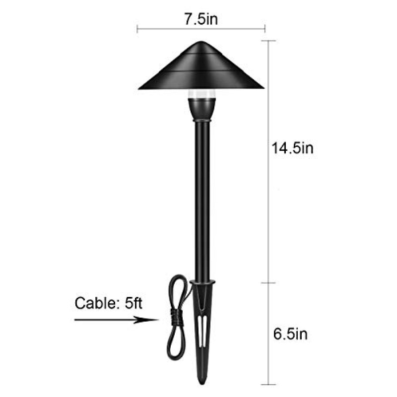 LNDXING LED 야외 조경 조명, 4 팩 3W 12V 저전압 정원 조명 야외, IP65 방수 3000K 따뜻한 흰색 통로 정원 마당 파티오 램프